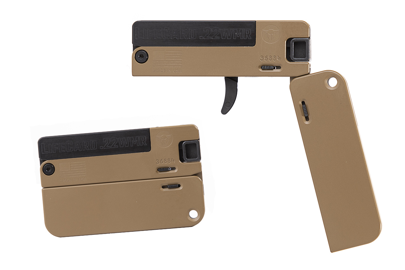 Lifecard 22WMR Folding Single-Shot Pistol with Barrett Brown Finish - Firearms | The Gun Shop