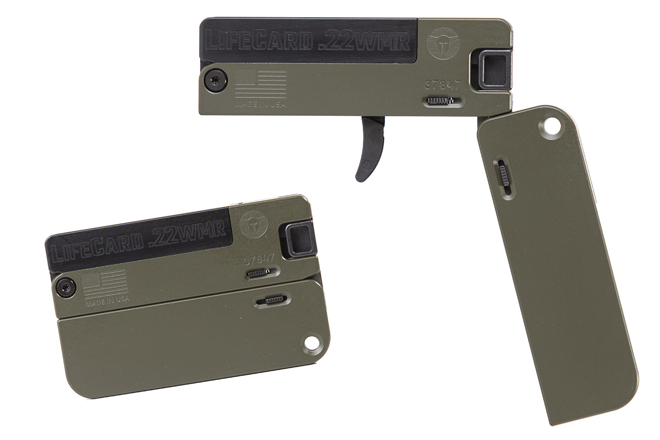 Lifecard 22WMR Folding Single-Shot Pistol with OD Green Finish - Firearms | The Gun Shop