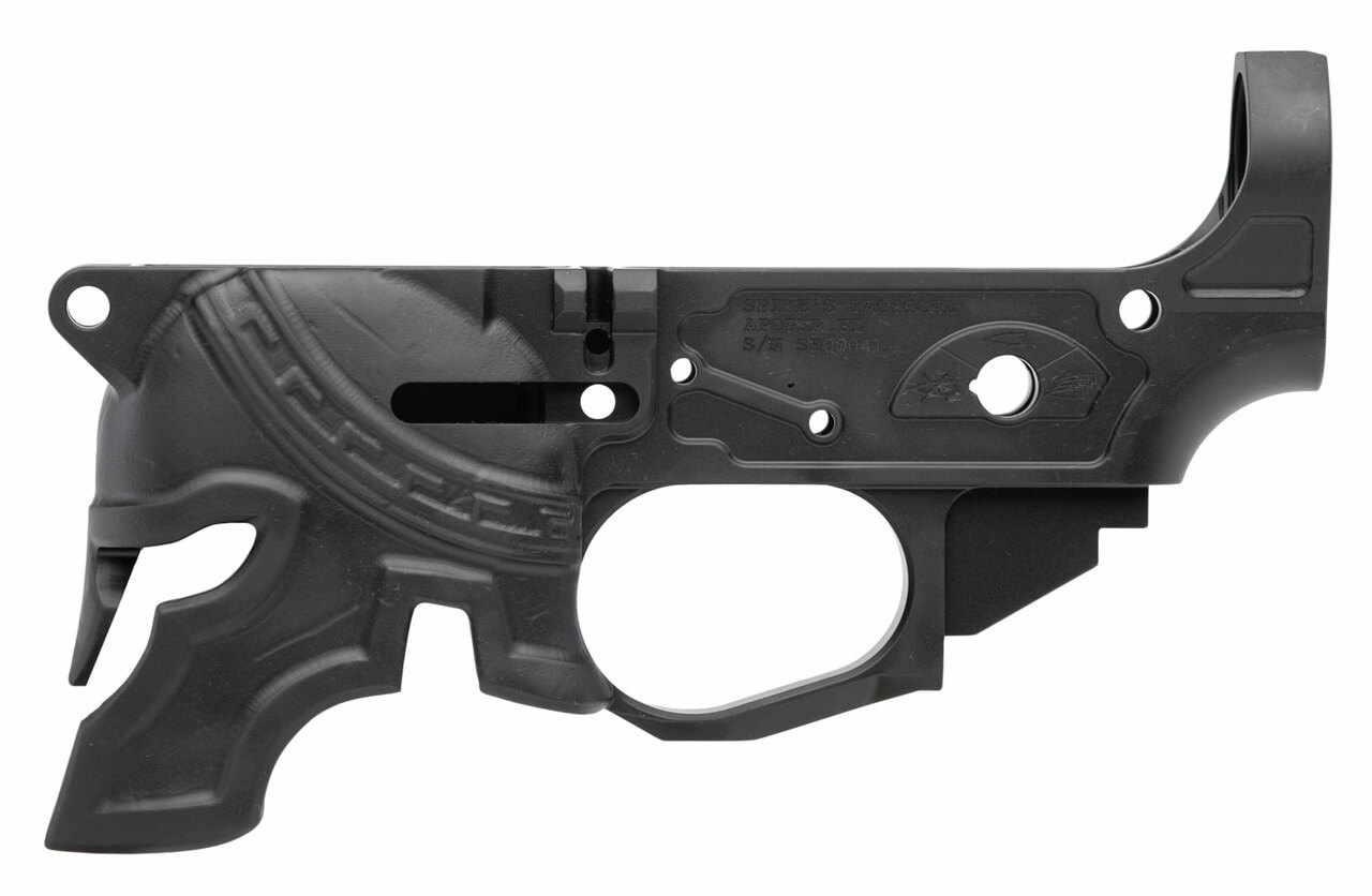 Spikes Rare Breed Spartan Stripped Lower, Multi-Cal, Black Hardcoat Anodized