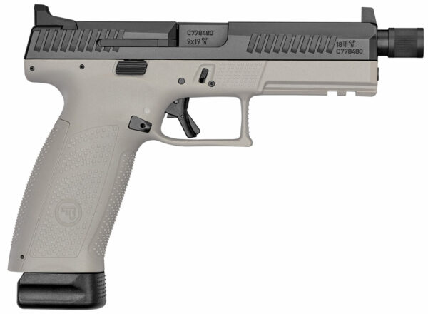 CZ P-10 F 9mm, 4.5" Threaded Barrel, Urban Gray, Metal High NS, 21rd