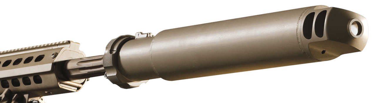 Barrett QDL M107 Sound Suppressor .50 BMG Suppressor, Flat Dark Earth Cerakote, Quick Detach