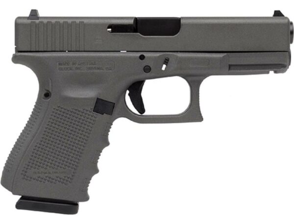 Glock 19 Gen4 9mm, 4" Barrel, Tungsten Gray Cerakote, 15rd Mag