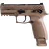 Sig P320 M18, Striker Fired, 9mm, 3.9" Barrel, Polymer Frame, Coyote Finish, DP Pro Plate, Manual Safety, Night Sights, 1-17Rd Magazine & 2-21Rd Magazines