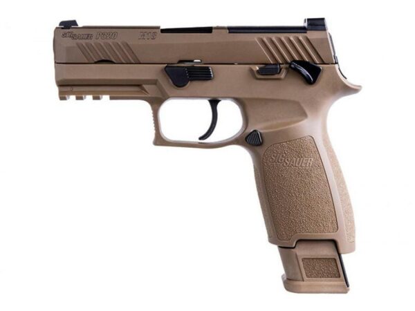 Sig P320 M18, Striker Fired, 9mm, 3.9" Barrel, Polymer Frame, Coyote Finish, DP Pro Plate, Manual Safety, Night Sights, 1-17Rd Magazine & 2-21Rd Magazines