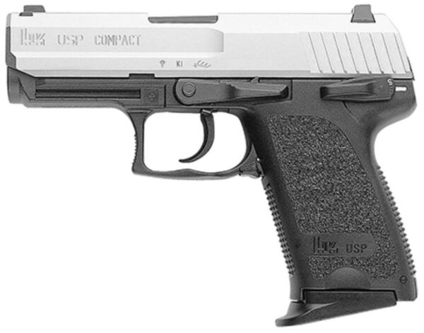 HK USP9 Compact Stainless (V1) DA/SA, safety/decocking lever on left, two 10rd magazines