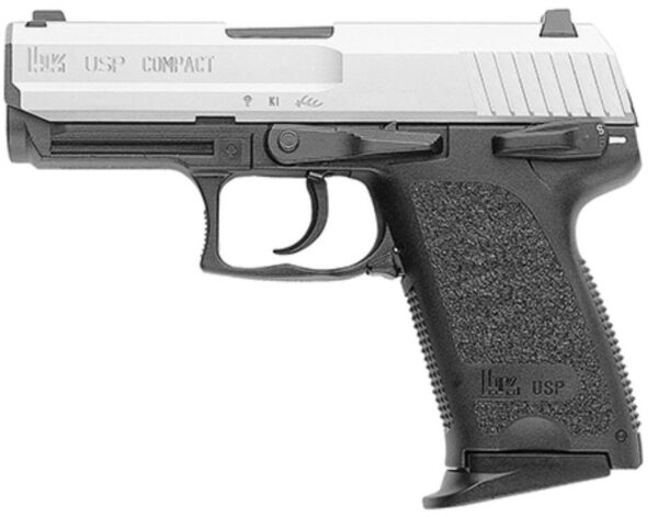 HK USP40 Compact Stainless (V1) DA/SA, safety/decocking lever on left, two 10rd magazines