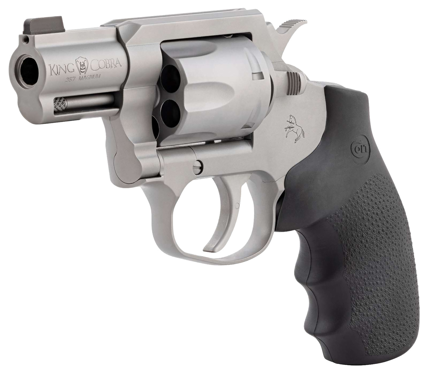 Colt Mfg KCOBRASM2BBS King Cobra Small 357 Mag 6 Shot 2″ Matte Stainless Steel Barrel, Cylinder Frame, Black Hogue Overmolded Grips, Exposed Hammer - revolvers | The Gun Shop
