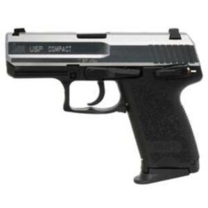 HK USP9 Compact Stainless (V1) DA/SA, safety/decocking lever on left, two 13rd magazines