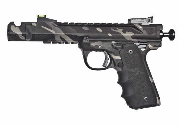 Volquartsen Black Mamba 22 LR, 4.5" Barrel, Hi-Viz Front & Target Rear, Black Camo