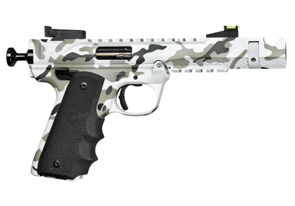 Volquartsen Black Mamba .22 LR, 4.5" Barrel, Hi-Viz Front & Target Rear, Arctic Camo