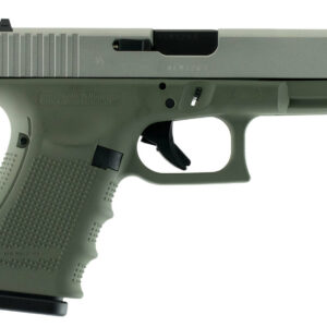 Glock G19 Gen4 9mm, 4.01", 15rd, Forest Green Frame, Stainless Steel Slide
