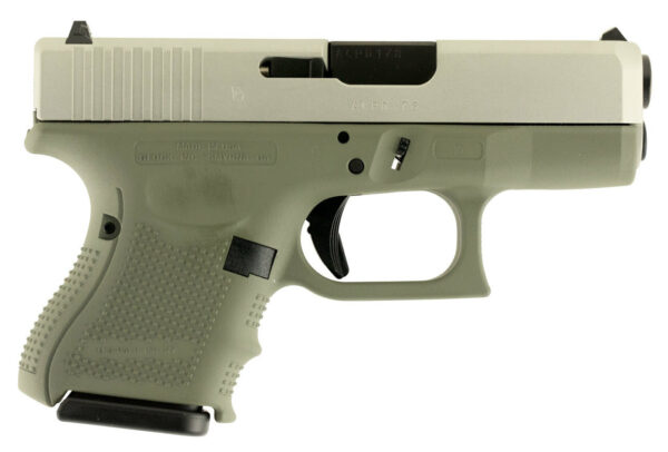 Glock G26 9mm, 3.5", 10rd, Forest Green Frame, Stainless Steel Slide