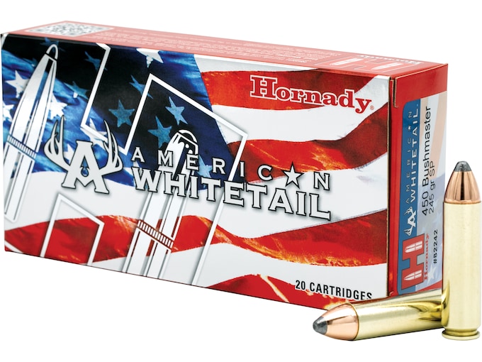 Hornady American Whitetail 450 Bushmaster Ammo 245 Grain Hornady Interlock Jacketed Soft Point 500round - Aguila Ammunition | The Gun Shop