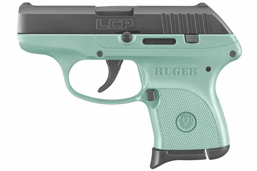 LCP 380 ACP Centerfire Pistol with Turquoise Cerakote Grip Frame