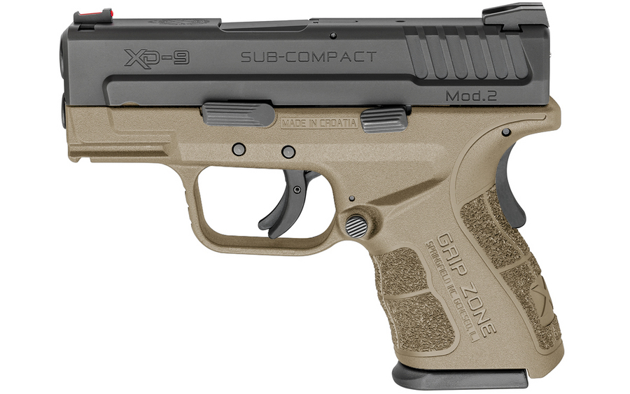 XD Mod.2 9mm Sub-Compact Flat Dark Earth (FDE) with GripZone - Firearms | The Gun Shop