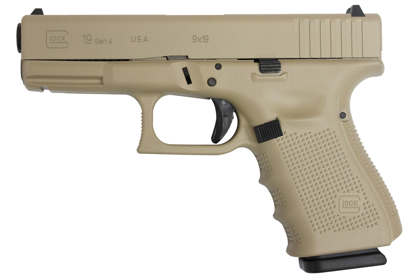 19 Gen4 9mm 15-Round Pistol with Desert Sand Cerakote Finish (Made in USA) - Firearms | The Gun Shop