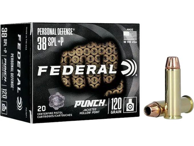 Federal Personal Defense Punch 38 Special +P Ammo 120 Grain Jacketed Hollow Point 200 - 3 Gun Competition | The Gun Shop