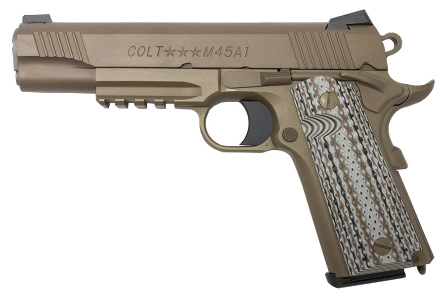 M45A1 CQBP Marine 1911 .45 ACP with Desert Tan Finish and Rail - 1911 Pistols | The Gun Shop