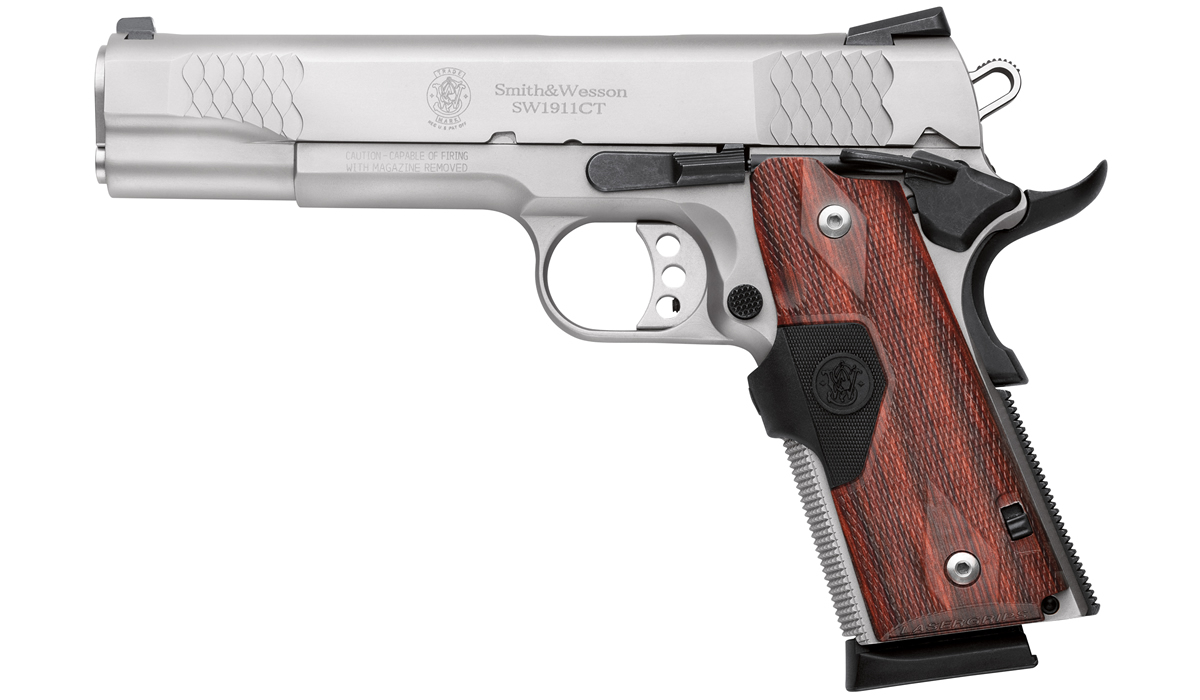 SW1911 CT E-Series 45ACP Stainless Pistol with Crimson Trace Lasergrips - Firearms | The Gun Shop