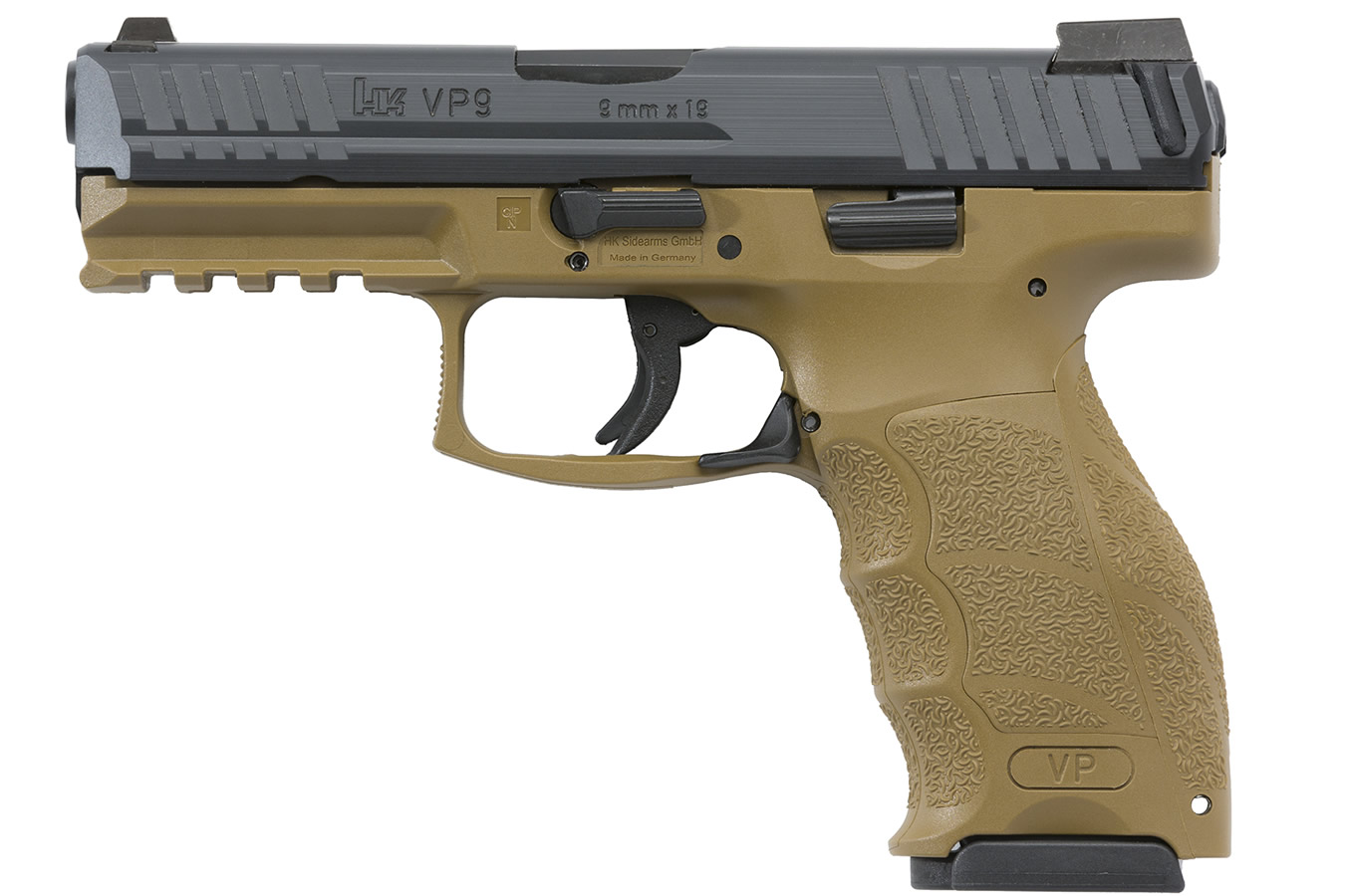 VP9 9mm Flat Dark Earth (FDE) Striker-Fired Pistol with Night Sights - Firearms | The Gun Shop