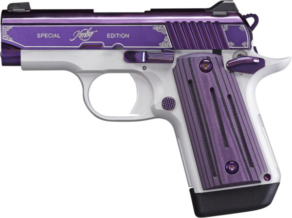 Kimber Micro 9 Amethyst 9mm, 3" Barrel, Purple PVD W/Engraving, Purple G10, 7rd