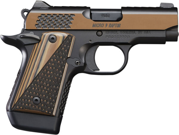Kimber Micro 9 Raptor 9mm, 3" Barrel, KimPro Black/Tru-Tan, Black/Tan Grips, 7rd