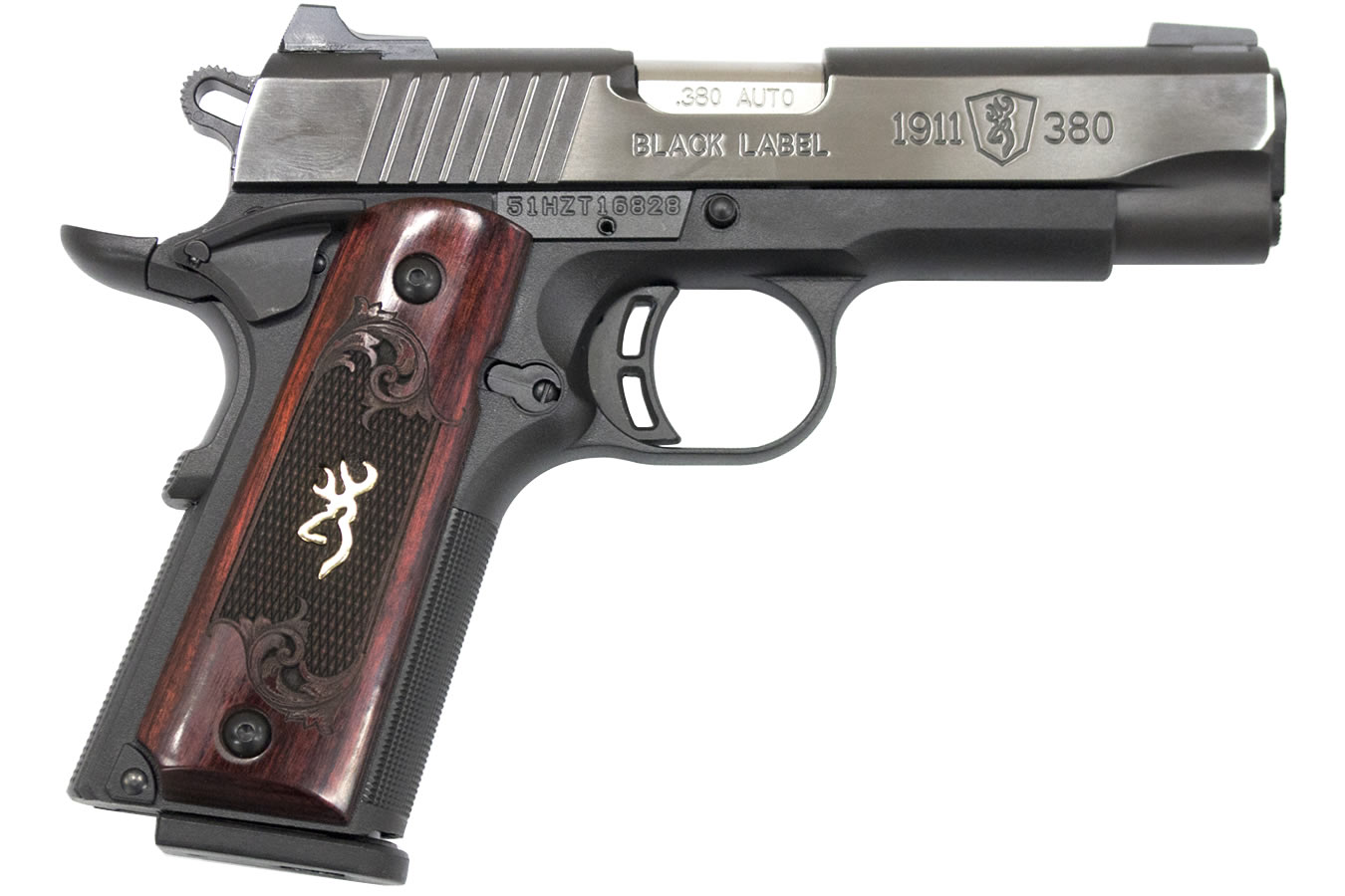 1911-380 Medallion Pro Compact 380 ACP with Checkered Rosewood Grips - Firearms | The Gun Shop