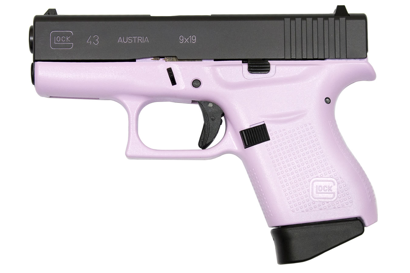 43 9mm Single Stack Pistol with Natalie Pink Frame - Firearms | The Gun Shop