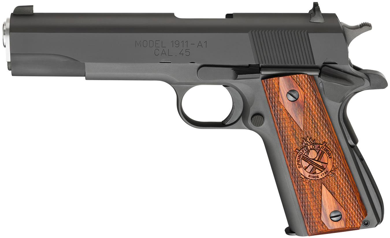 1911 Mil-Spec 45 ACP Parkerized with Cocobolo and Black Composite Grips - Firearms | The Gun Shop