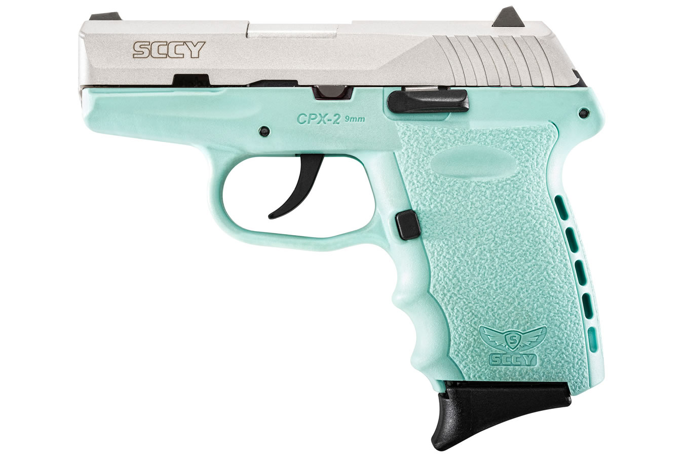 CPX-2 9mm Aqua Blue Pistol with Stainless Slide - Firearms | The Gun Shop