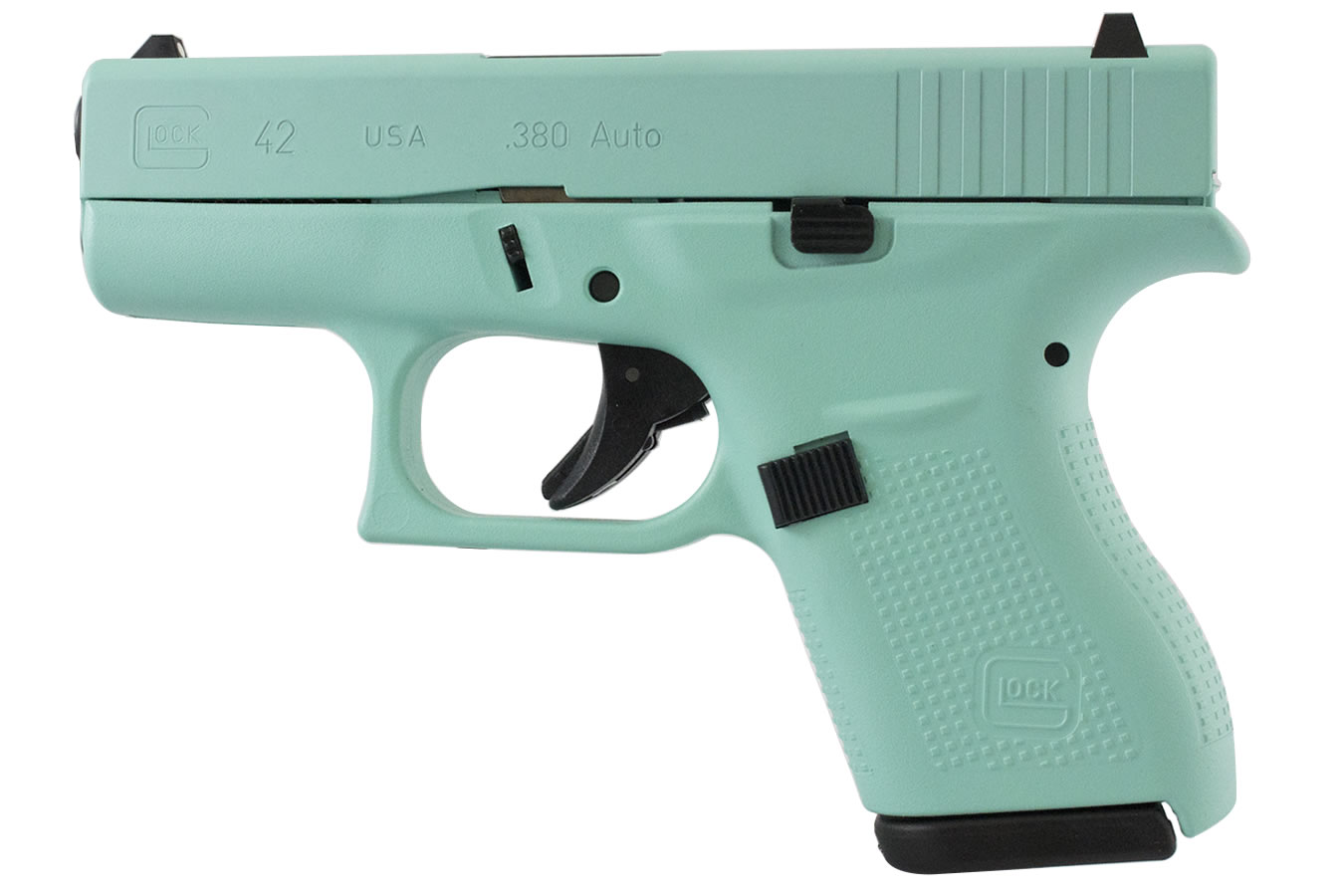 42 .380 Auto Eggshell Blue Cerakote Single Stack Pistol - Firearms | The Gun Shop
