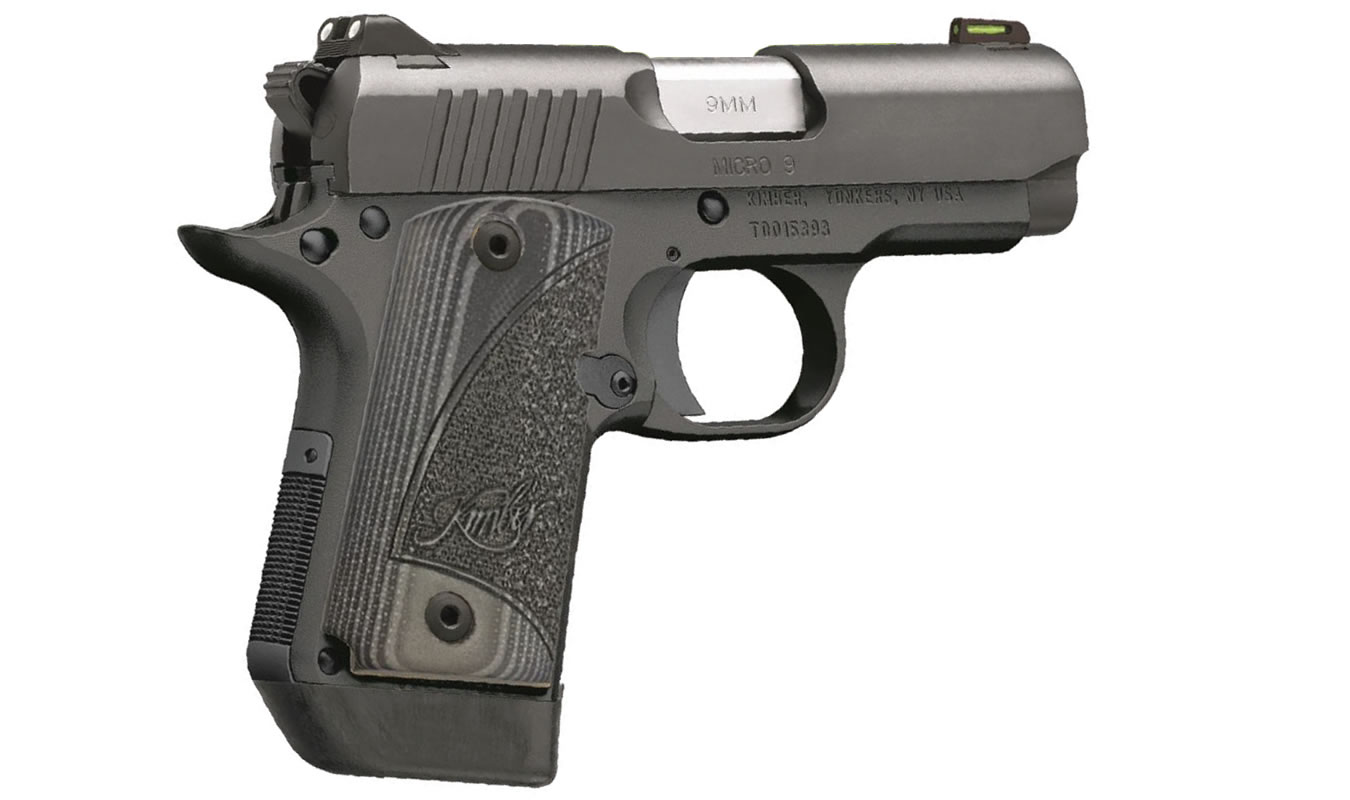 Micro 9 9mm Matte Black Carry Conceal Pistol with Green Fiber-Optic Front Sight - Firearms | The Gun Shop