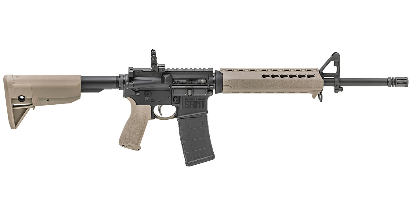 Saint 5.56mm Flat Dark Earth (FDE) Semi-Automatic Rifle - Firearms | The Gun Shop