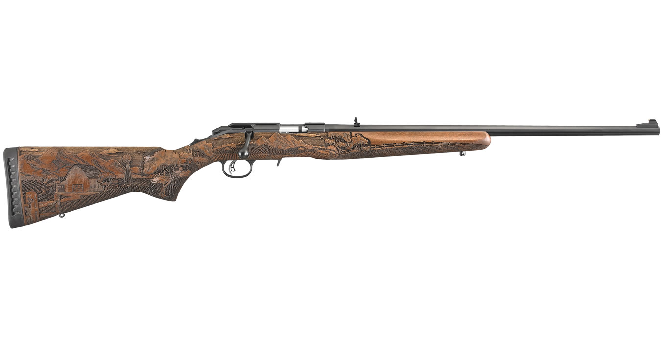 American Rimfire 22WMR Bolt-Action Rifle with Carved American Farmer Stock - Bolt-Action Rimfire Rifles | The Gun Shop