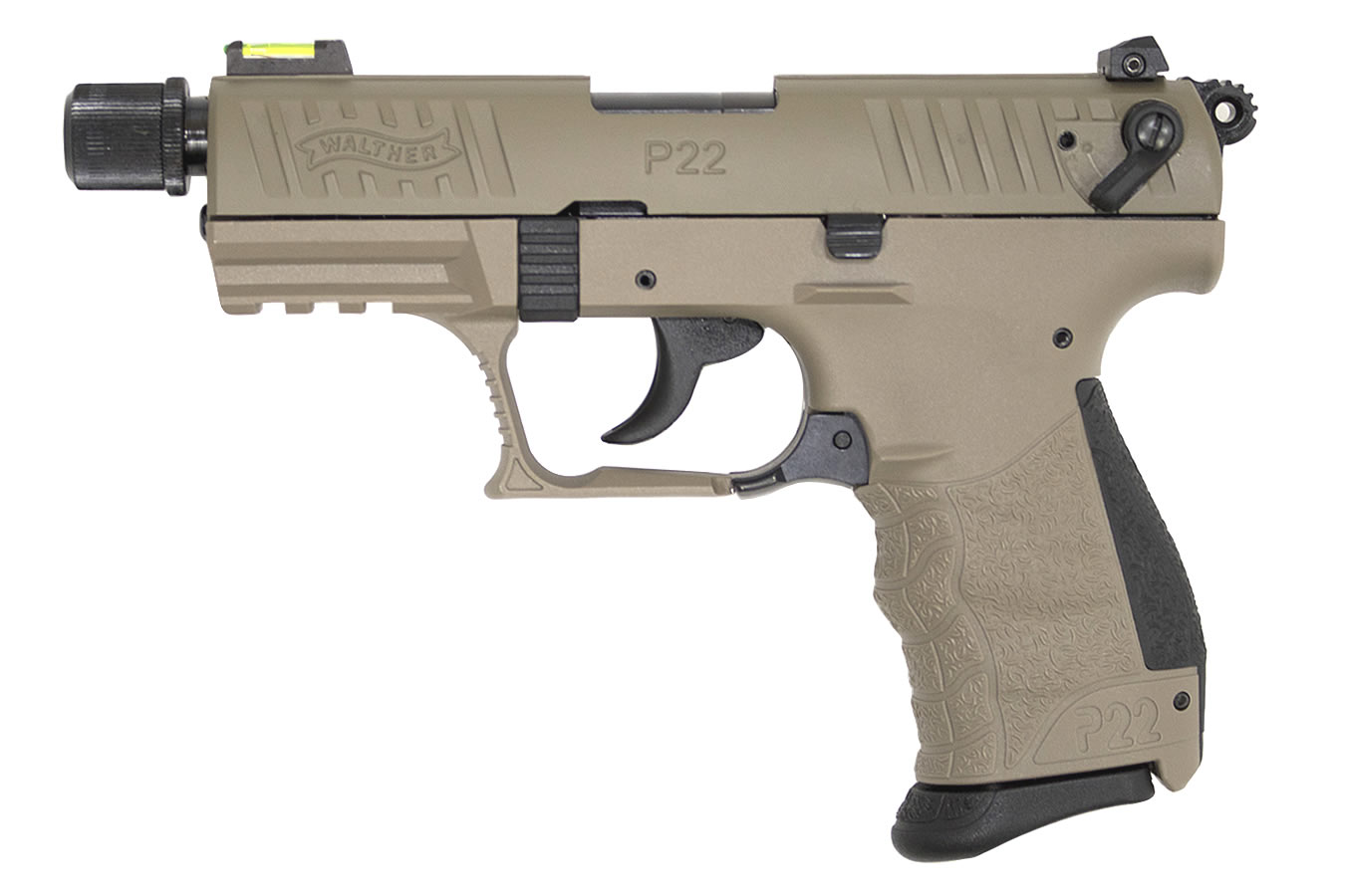 P22 QD 22LR FDE Rimfire Pistol with Threaded Barrel and Fiber Optic Front Sight - Firearms | The Gun Shop