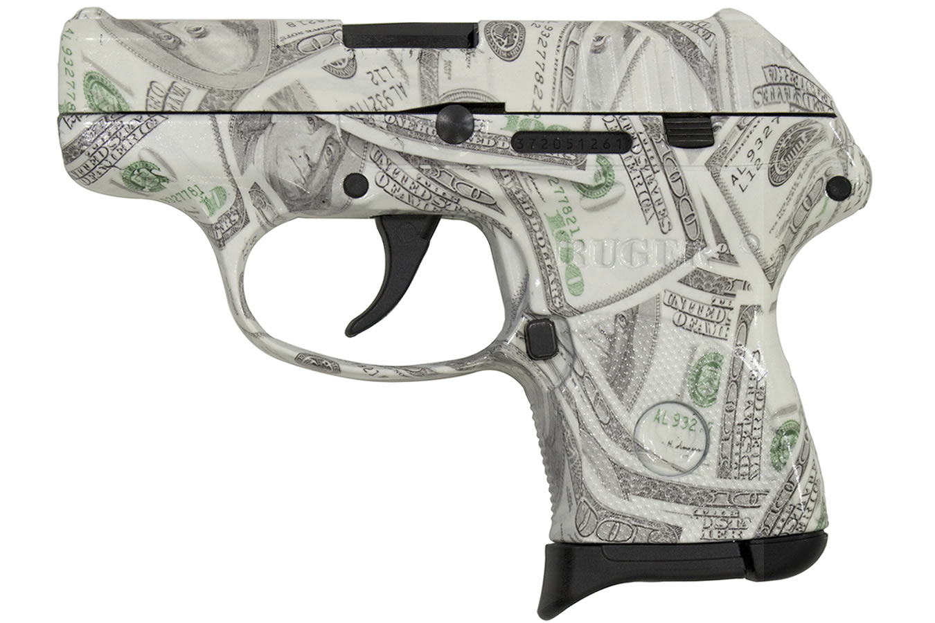 LCP 380 ACP with Hundred Dollar (0) Bill Glow in the Dark Finish