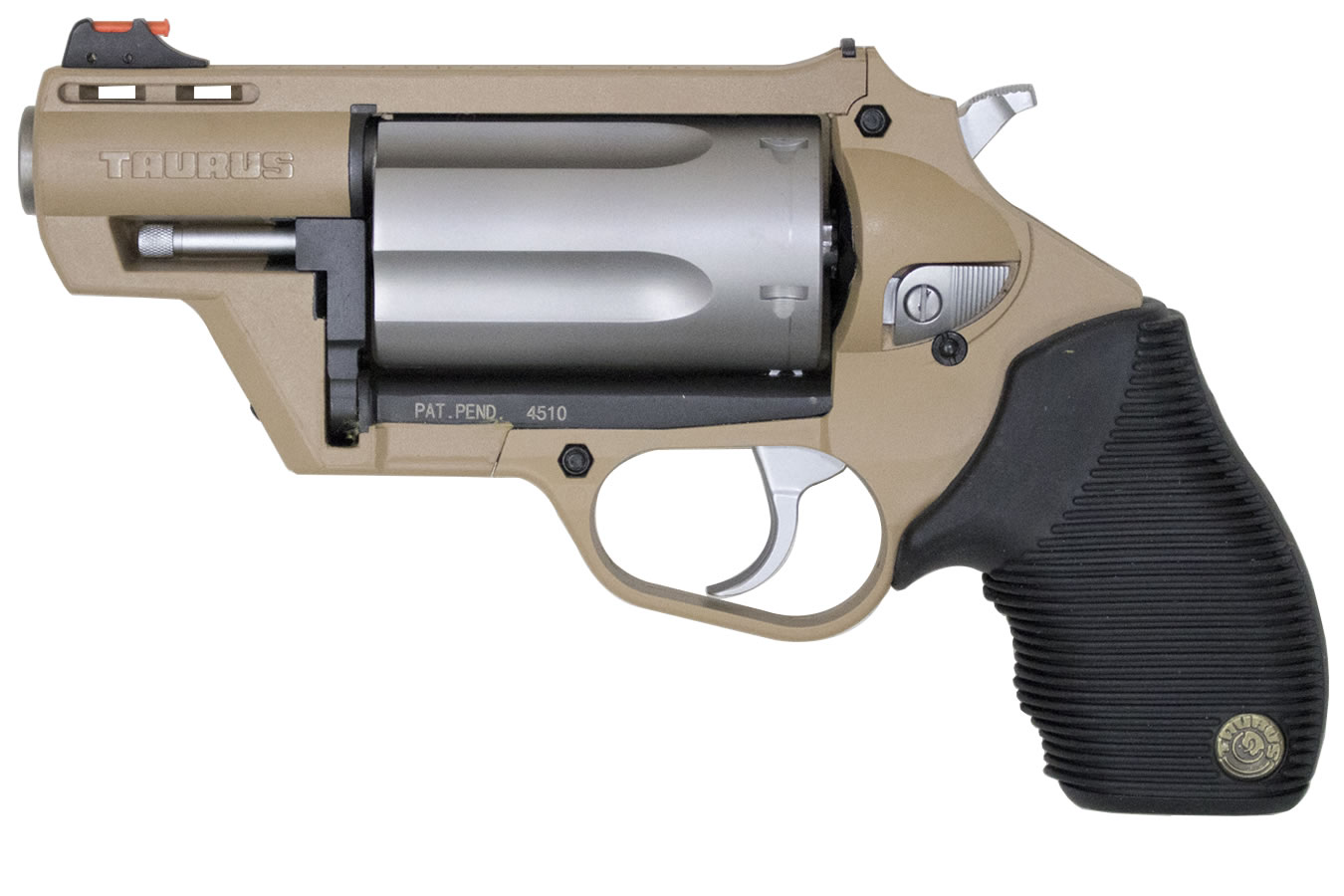 Judge Public Defender Poly 45/410 Flat Dark Earth Polymer Frame Revolver with Stainless Cylinder