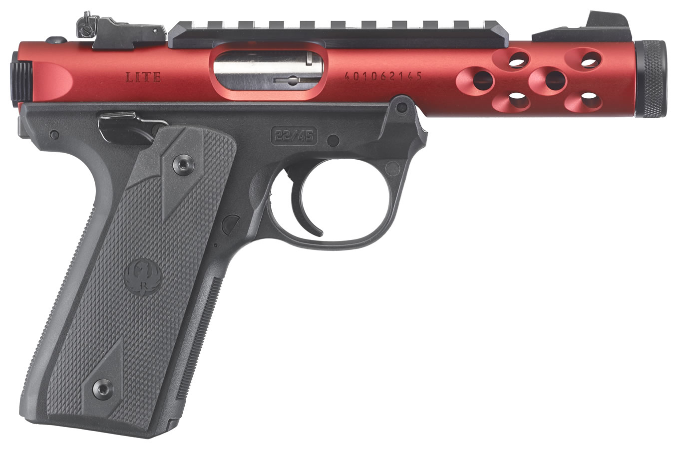 Mark IV 22/45 Lite 22LR Red Anodized with Threaded Barrel - Firearms | The Gun Shop