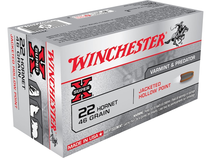Winchester Super X 22 Hornet Ammo 46 Grain Jacketed Hollow Point 200 rounds - Aguila Ammunition | The Gun Shop