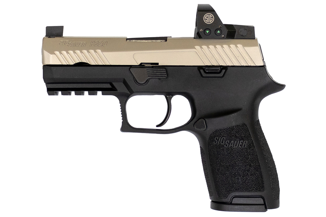 P320 Compact Two-Tone RX 9mm Pistol with ROMEO1 Reflex Sight and Nickel PVD Slid - Firearms | The Gun Shop
