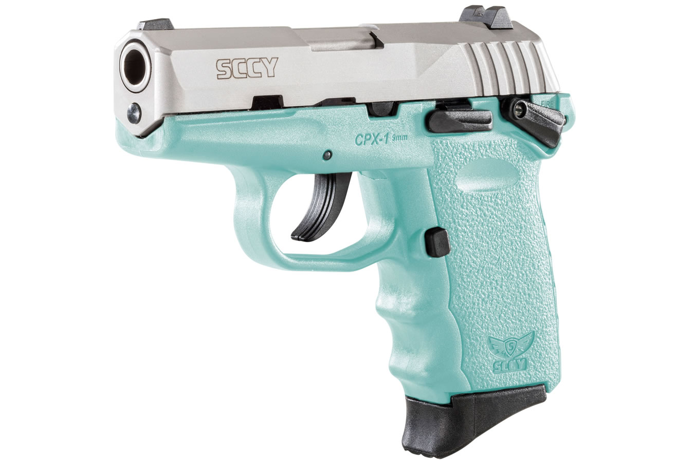CPX-1 9mm Pistol with SCCY Blue Frame and Stainless Steel Slide - Firearms | The Gun Shop
