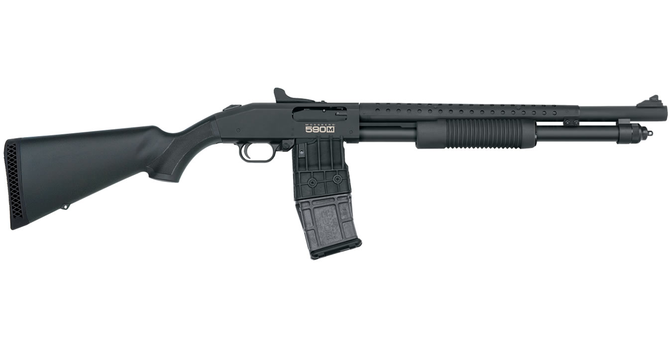 590M 12 Gauge Mag-Fed Pump-Action Shotgun with Heat Shield and 10-Round Magazine
