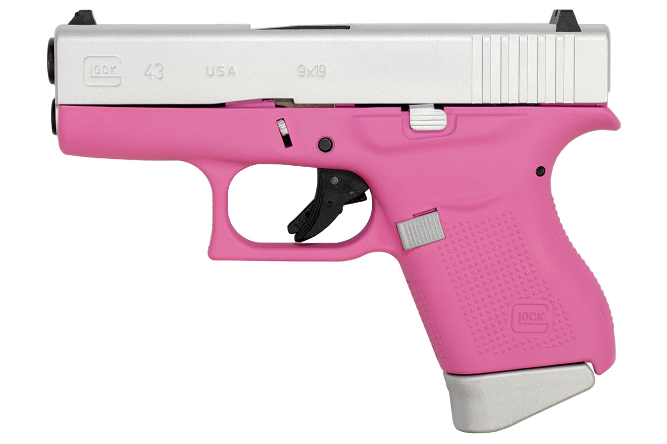 43 9mm Single-Stack Pistol with Cerakote Pink Frame and Aluminum Slide - Firearms | The Gun Shop