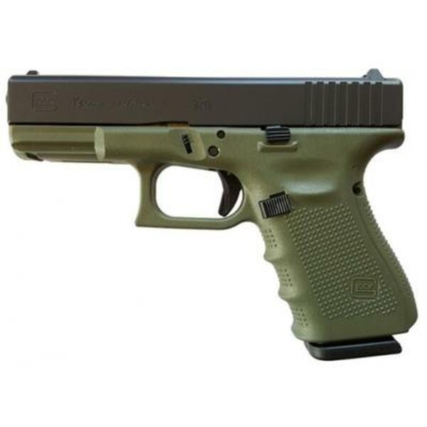 Glock G19 Gen4 9mm, 4" Barrel Battelfield Green Frame 3- 15rd Mags
