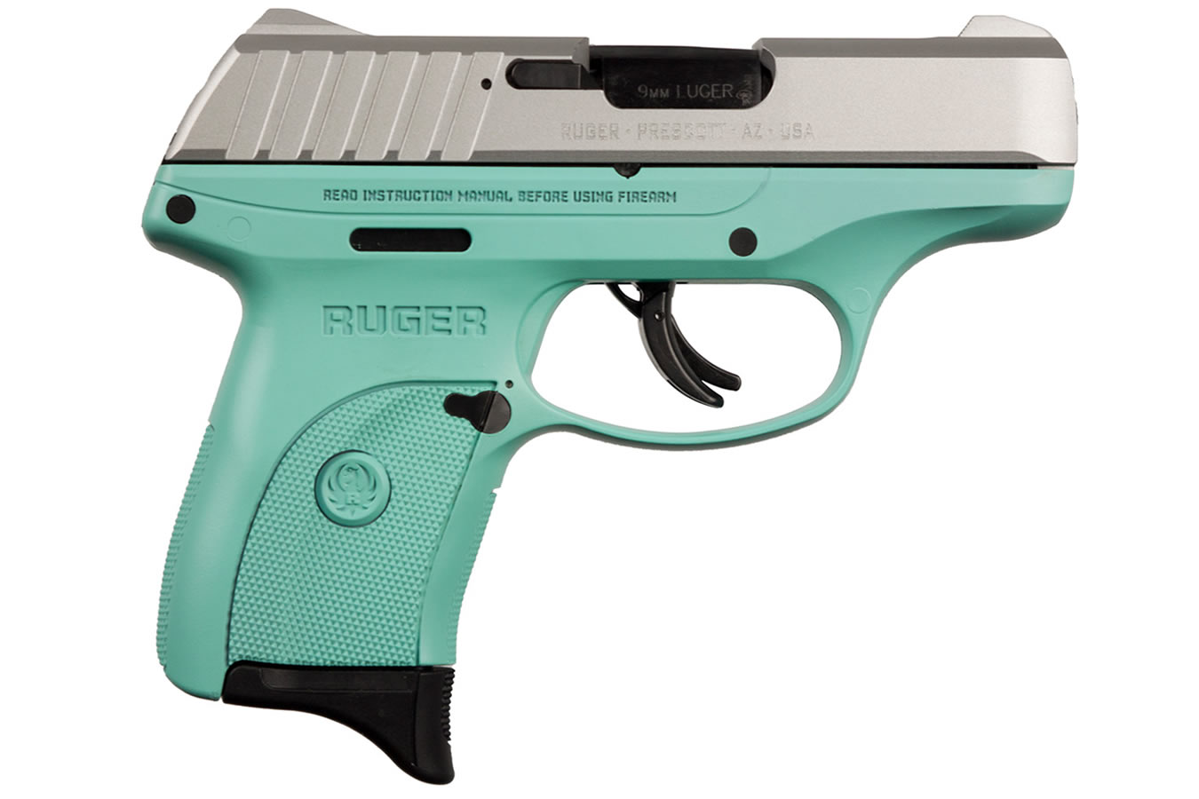 EC9s 9mm Striker-Fired Pistol with Turquoise Grip Frame and Satin Aluminum Cerak - Firearms | The Gun Shop