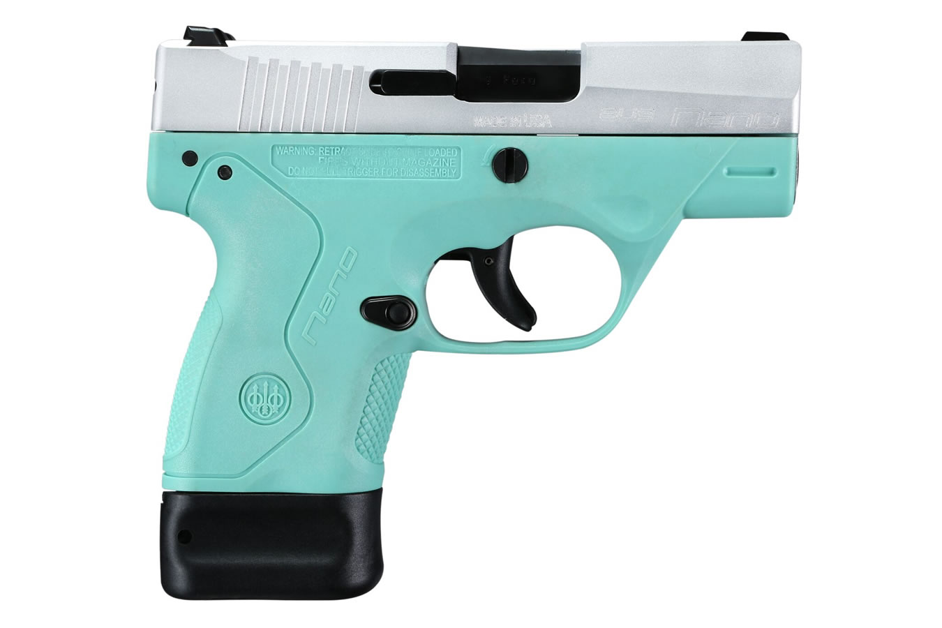 BU9 Nano 9mm Pistol with Robins Egg Blue Frame and Stainless Slide - Firearms | The Gun Shop