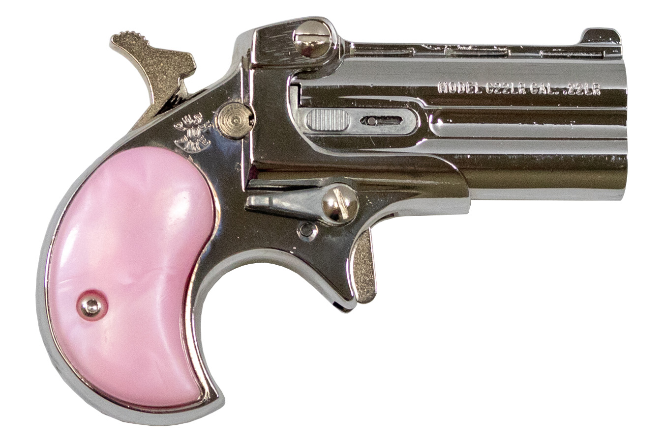 22LR Derringer with Chrome Finish and Pink Pearl Grips - Derringers | The Gun Shop