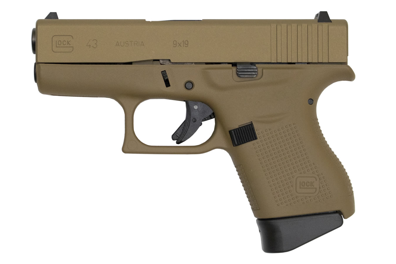 43 9mm Flat Dark Earth (FDE) Single Stack Pistol - Firearms | The Gun Shop