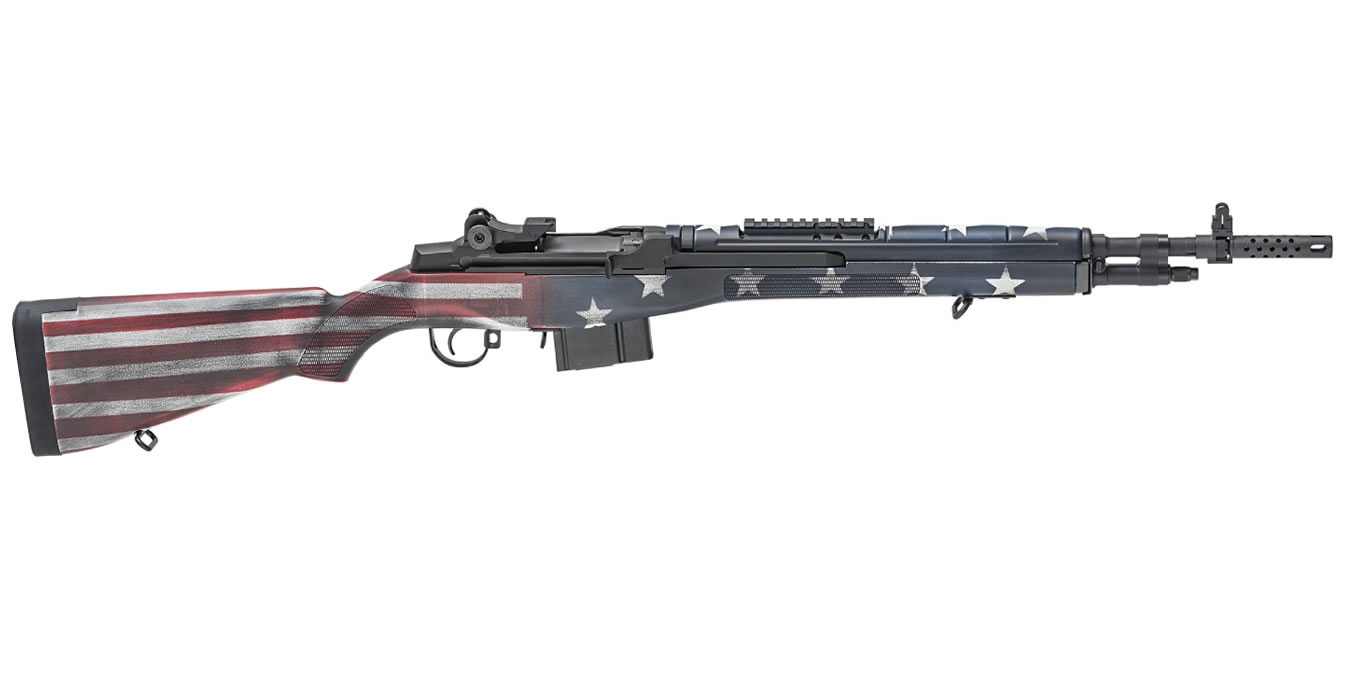 M1A Scout Squad 308 with Red, White and Blue American Flag Stock - Firearms | The Gun Shop