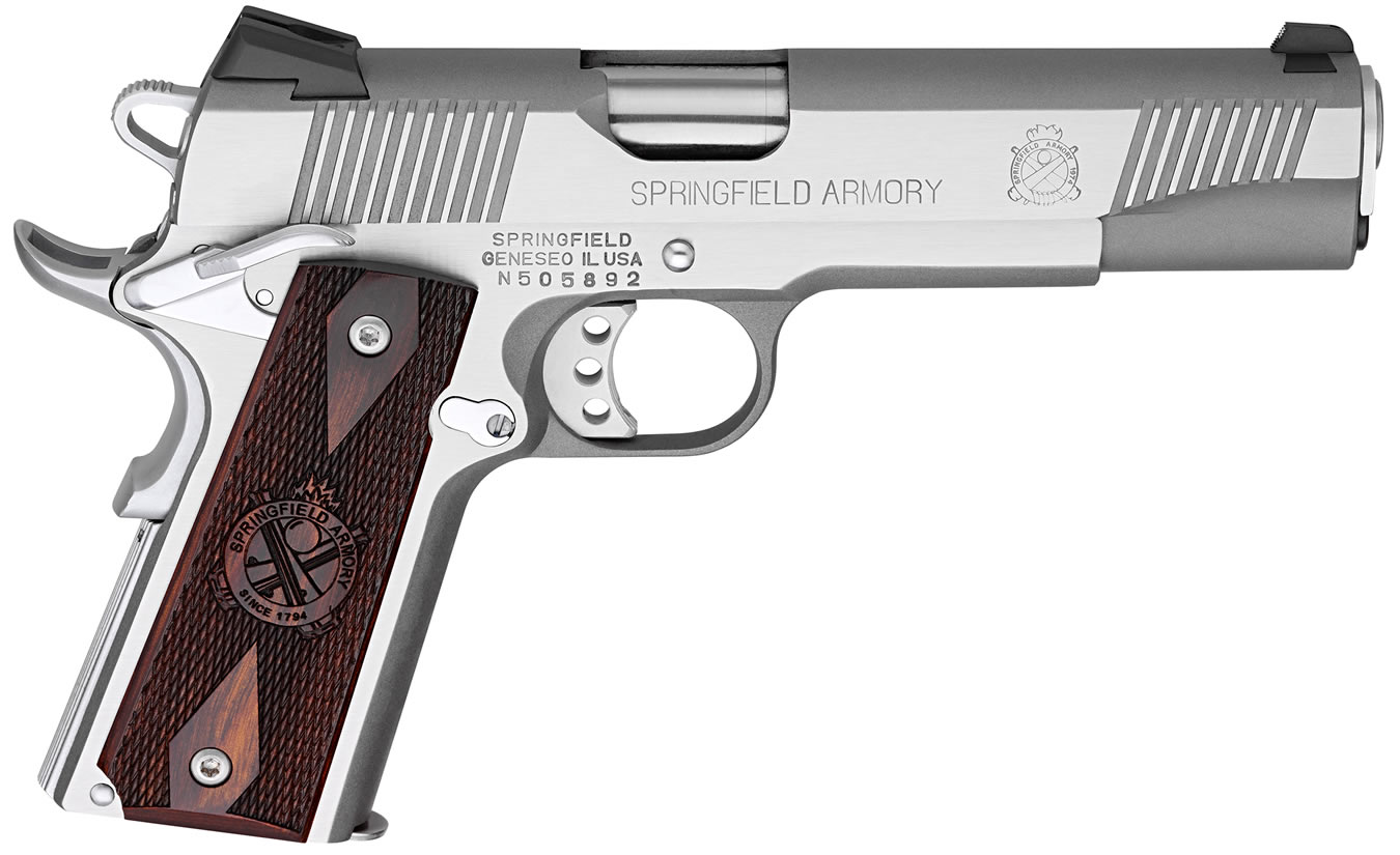 1911 Loaded .45 ACP Stainless Steel Gear Up Package with 5 Magazines and Range Bag